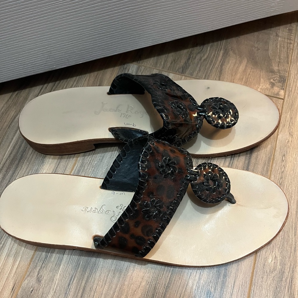 RARE Jack Rogers Tortoise Shell Sandals 9